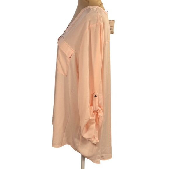 New Est. 1946 Cato Popover Top Blush Pink V-Neck Tunic Size 18/20W - Picture 2 of 8